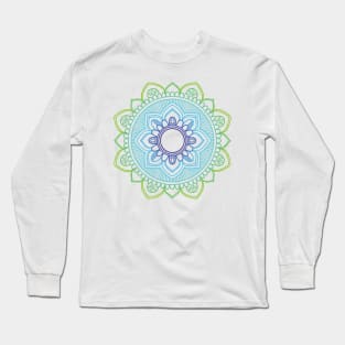 Mandala 23 - Cool Colors Long Sleeve T-Shirt